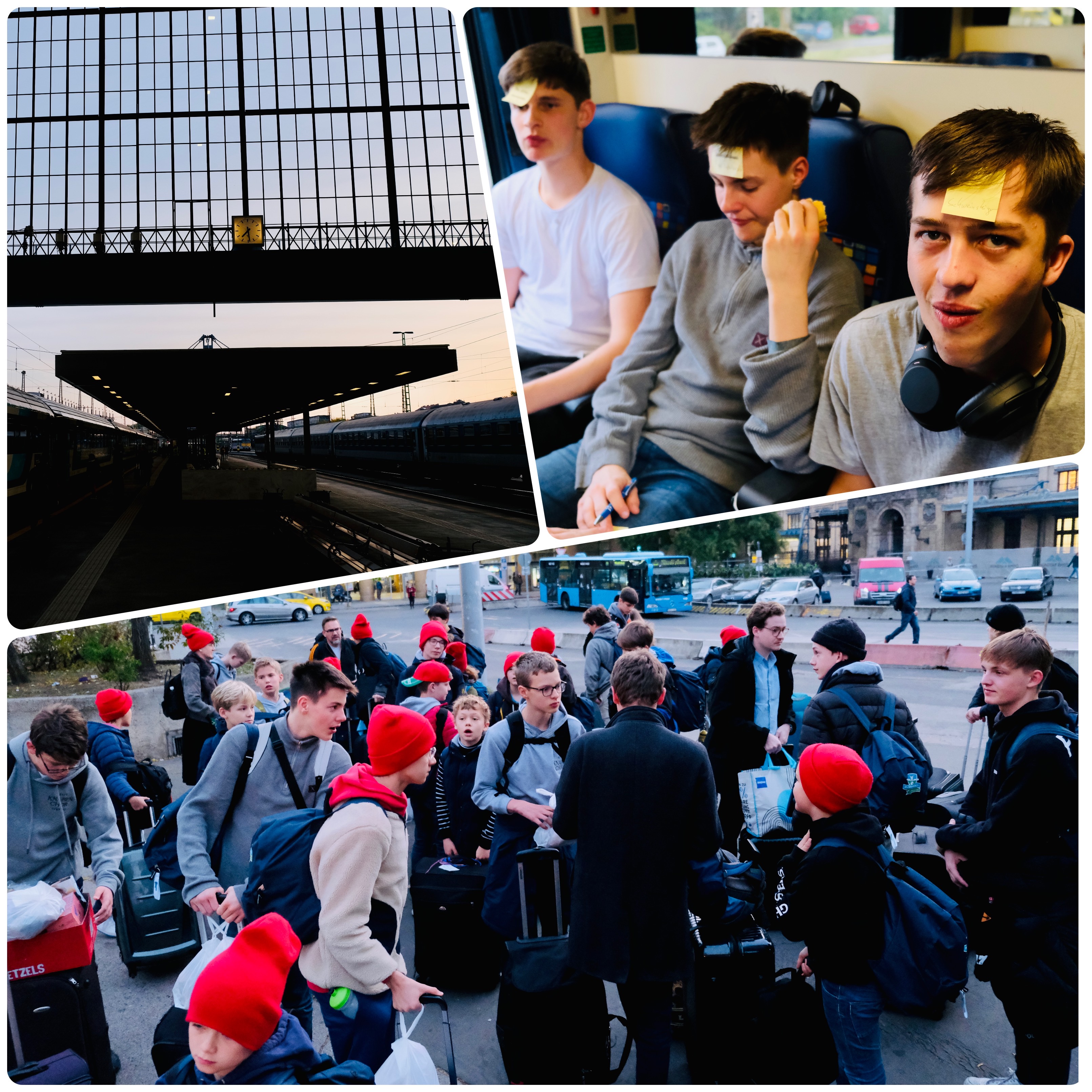 Vor der Zugfahrt, Spiele im Zug und Bahnhofsimpressionen Montage: JB
